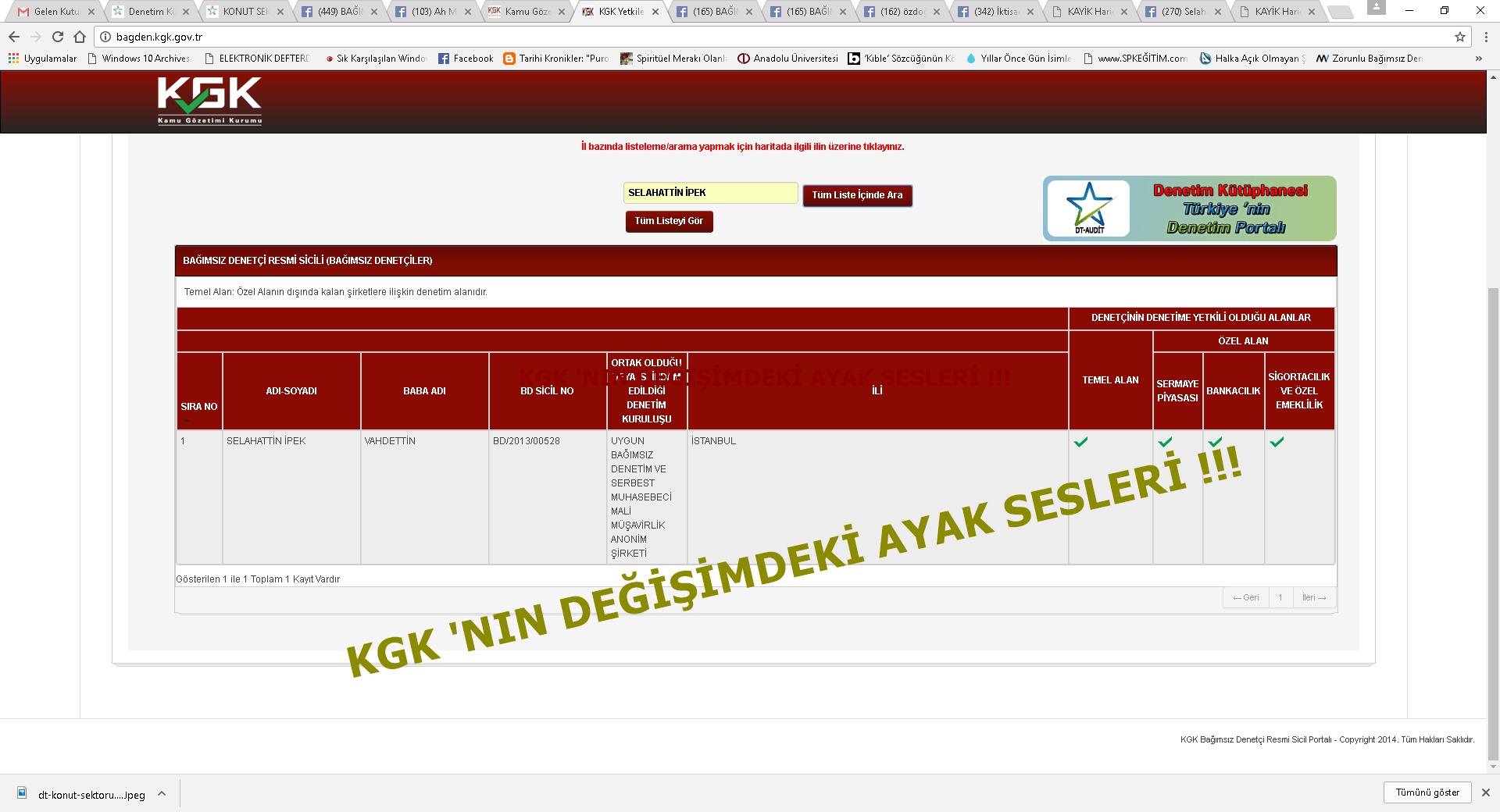 D�KKAT! KGK RESM� S�TES�NDE DE����KL�K... BD Selahattin �PEK