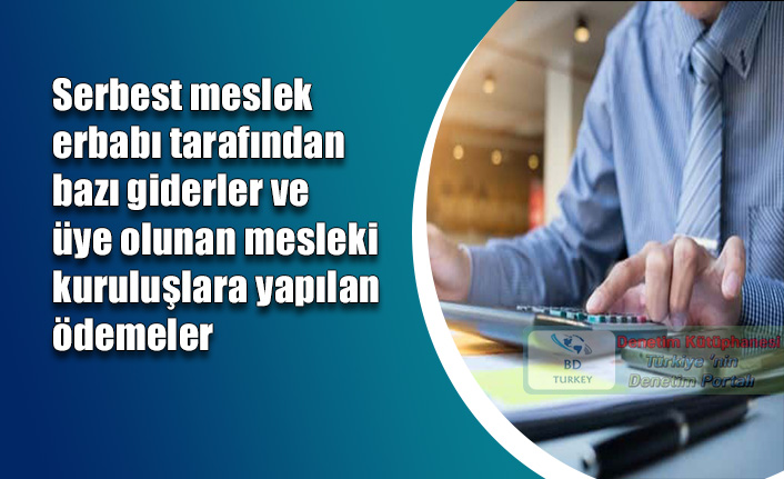 Serbest meslek erbab� taraf�ndan baz� giderler ve �ye olunan mesleki kurulu�lara yap�lan �demeler